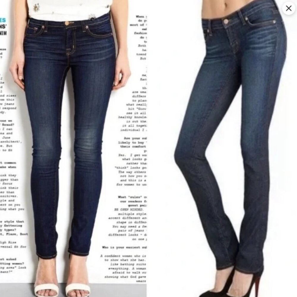 2/$30 J Brand Pencil Leg Dark Wash Low Rise Jeans Size 27 #1800